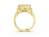 Yellow gold Princess Halo Diamond Engagement Ring with Split Shank and Four-Prong Setting 3