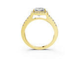 Yellow gold Princess Halo Diamond Pavé Solitaire Ring_42