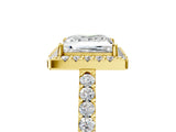 Yellow gold Princess Halo Diamond Pavé Solitaire Ring_44