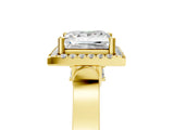 Yellow gold Princess Halo Pave Split Shank Prong Setting Ring_62