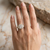 Yellow gold Princess Halo Split Shank Diamond Engagement Ring with Prong Setting_36