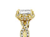Yellow gold Princess Halo Twist Band Solitaire Ring with Six-Prong Setting_37