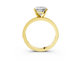 Yellow gold Princess Milgrain Pave Diamond Engagement Ring with Four-Prong Setting_158