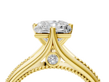 Yellow gold Princess Solitaire Beaded Band Six-Prong Setting_8