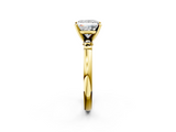 Yellow gold Princess Solitaire Beaded Band with Four-Prong Setting_61