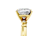Yellow gold Princess Solitaire Beaded Band with Four-Prong Setting_64