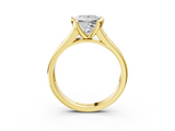 Yellow gold Princess Solitaire Bezel-Set Diamond Ring with Channel-Set Band_96