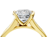 Yellow gold Princess Solitaire Bezel-Set Diamond Ring with Channel-Set Band_97