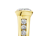 Yellow gold Princess Solitaire Bezel-Set Diamond Ring with Channel-Set Band_98