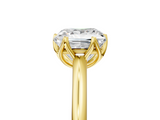Yellow gold Princess Solitaire Cathedral Diamond Ring with Six-Prong Setting_31