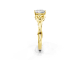 Yellow gold Princess Solitaire Celtic Knot Engagement Ring with Four-Prong Setting_78