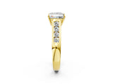 Yellow gold Princess Solitaire Channel-Set Diamond Engagement Ring with Four-Prong Setting_34