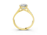 Yellow gold Princess Solitaire Channel-Set Diamond Engagement Ring with Four-Prong Setting_35