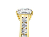 Yellow gold Princess Solitaire Channel-Set Diamond Engagement Ring with Four-Prong Setting_37