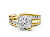 Yellow gold Princess Solitaire Channel-Set Split Shank Ring with Tension Prong Setting_15