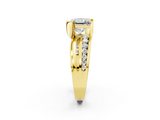 Yellow gold Princess Solitaire Channel-Set Split Shank Ring with Tension Prong Setting_17