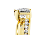 Yellow gold Princess Solitaire Channel-Set Split Shank Ring with Tension Prong Setting_20