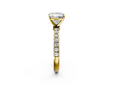 Yellow gold Princess Solitaire Diamond Pavé Band with Four-Prong Setting_80