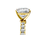 Yellow gold Princess Solitaire Diamond Pavé Band with Four-Prong Setting_83