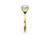 Yellow gold Princess Solitaire Diamond Ring with 4-Prong Setting on a Classic Band_5