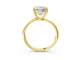 Yellow gold Princess Solitaire Diamond Ring with 4-Prong Setting on a Classic Band_6