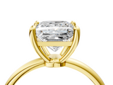 Yellow gold Princess Solitaire Diamond Ring with 4-Prong Setting on a Classic Band_7