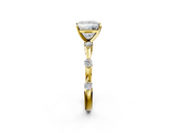 Yellow gold Princess Solitaire Diamond Ring with Bezel Set Side Stones and Prong Setting_27