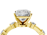 Yellow gold Princess Solitaire Diamond Ring with Bezel Set Side Stones and Prong Setting_29