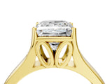Yellow gold Princess Solitaire Diamond Ring with Cathedral Band and Four-Prong Setting_70