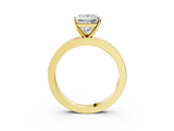 Yellow gold Princess Solitaire Diamond Ring with Channel-Set Baguette Band and Four-Prong Setting_85