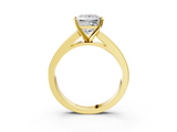 Yellow gold Princess Solitaire Diamond Ring with Channel-Set Band and Four-Prong Setting_12