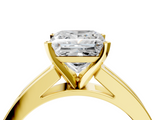 Yellow gold Princess Solitaire Diamond Ring with Channel-Set Band and Four-Prong Setting_13