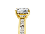 Yellow gold Princess Solitaire Diamond Ring with Channel-Set Band and Four-Prong Setting_14