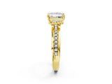 Yellow gold Princess Solitaire Diamond Ring with Channel Set Band and Six-Prong Setting_50