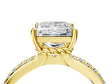 Yellow gold Princess Solitaire Diamond Ring with Channel Set Band and Six-Prong Setting_52
