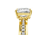 Yellow gold Princess Solitaire Diamond Ring with Channel Set Band and Six-Prong Setting_53