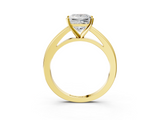 Yellow gold Princess Solitaire Diamond Ring with Four-Prong Setting and Classic Band_11