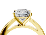 Yellow gold Princess Solitaire Diamond Ring with Four-Prong Setting and Classic Band_12