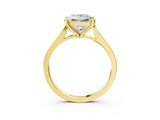 Yellow gold Princess Solitaire Diamond Ring with Four-Prong Setting and Tapered Band 4