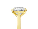Yellow gold Princess Solitaire Diamond Ring with Four-Prong Setting and Tapered Band