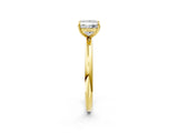 Yellow gold Princess Solitaire Diamond Ring with Four-Prong Setting on a Plain Band_21