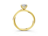 Yellow gold Princess Solitaire Diamond Ring with Four-Prong Setting on a Plain Band_22