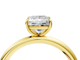 Yellow gold Princess Solitaire Diamond Ring with Four-Prong Setting on a Plain Band_23