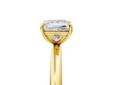 Yellow gold Princess Solitaire Diamond Ring with Four-Prong Setting on a Plain Band_24