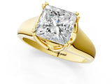 Yellow gold Princess Solitaire Diamond Ring with Six-Prong Cathedral Setting_33