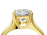 Yellow gold Princess Solitaire Diamond Ring with Six-Prong Cathedral Setting_36