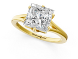 Yellow gold Princess Solitaire Diamond Ring with Six-Prong Setting and Tapered Band_27