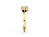 Yellow gold Princess Solitaire Diamond Ring with Six-Prong Setting and Tapered Band_28