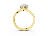 Yellow gold Princess Solitaire Diamond Ring with Six-Prong Setting and Tapered Band_29