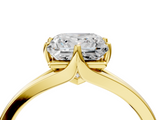 Yellow gold Princess Solitaire Diamond Ring with Six-Prong Setting and Tapered Band_30
